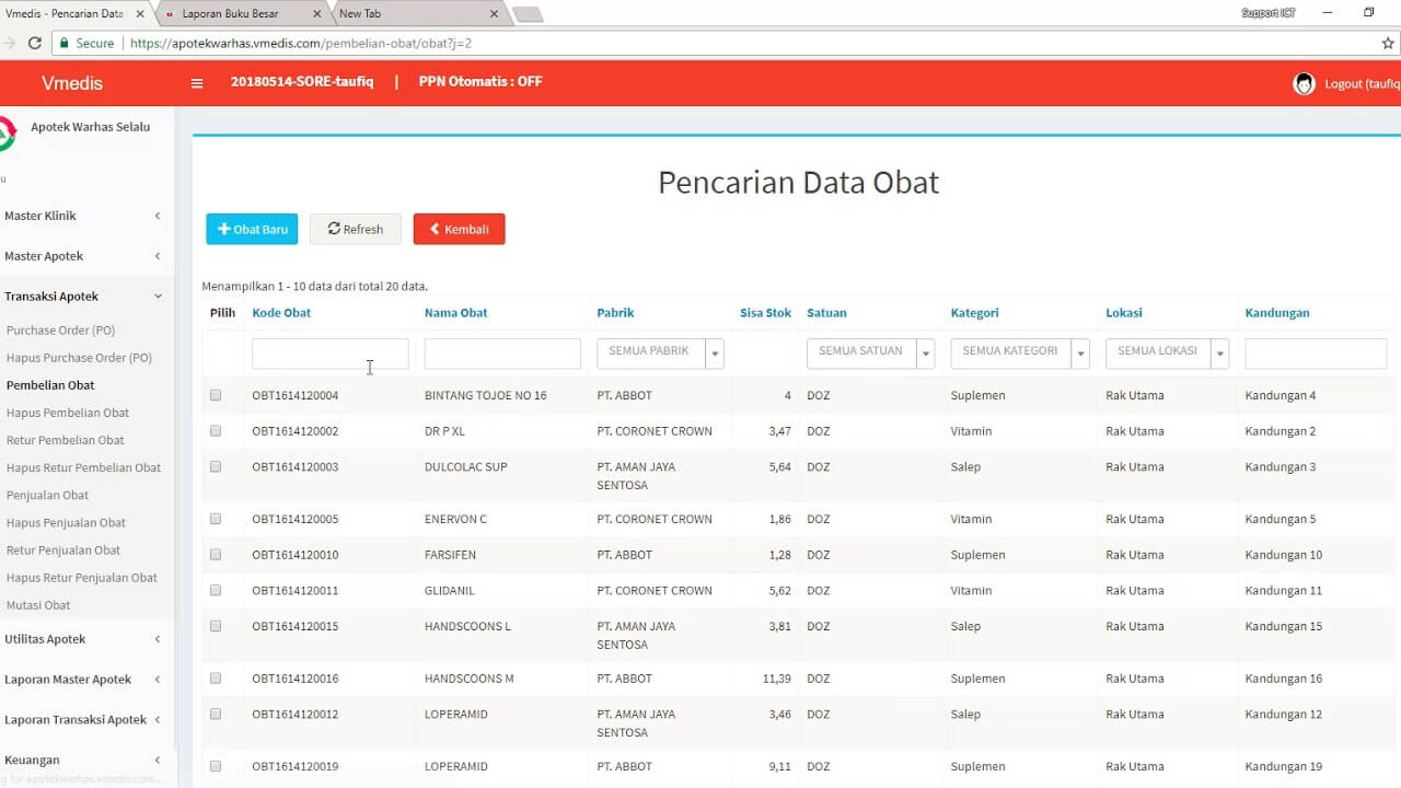 Aplikasi Apotek PHP - Vmedis