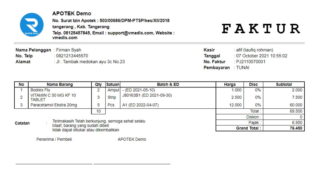 Ketahui Contoh Nota Apotek Dan Cara Pembuatannya Vmedis