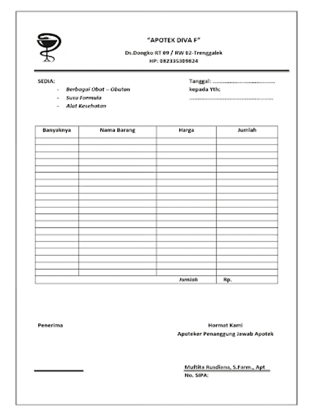 Ketahui Contoh Nota Apotek Dan Cara Pembuatannya Vmedis