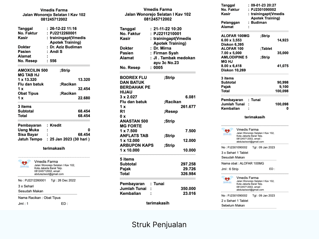 Aplikasi Apotek Struk Penjualan